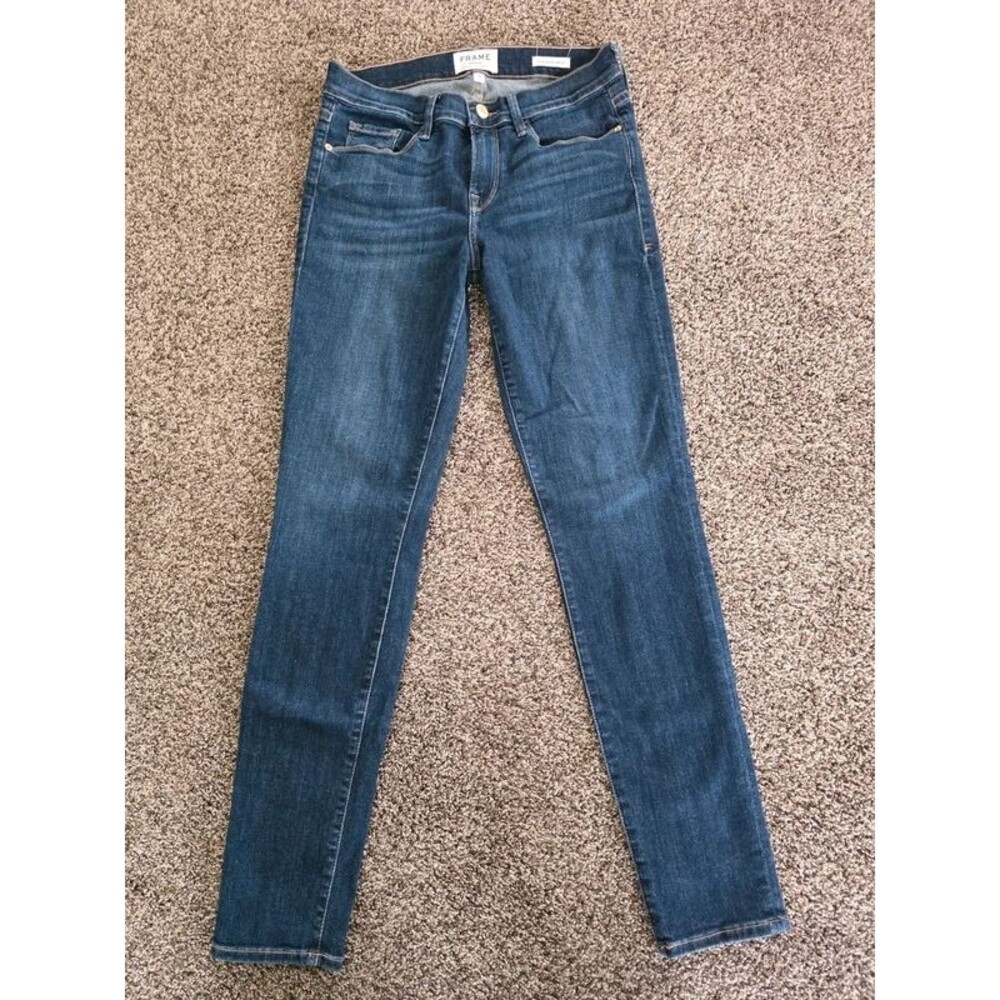 FRAME Le Skinny de Jeanne Womens Size 29 Dark Blue Stretch Denim Valley View